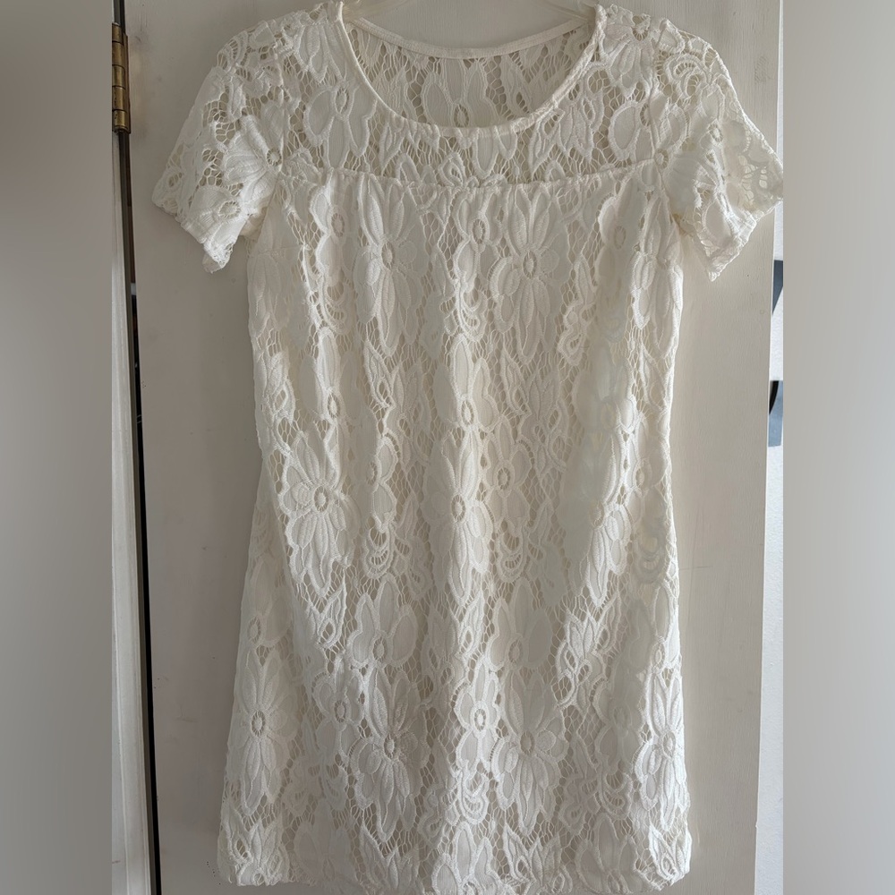Hollister Cream Lace Mini Dress